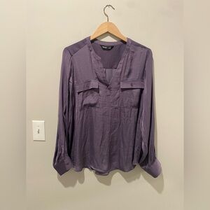 Simply Vera Vera Wang Purple Blouse - Size Extra Large